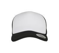 Flexfit Classic Curved Visor Foam Trucker Cap Baseball, Black/White/Black, One Size