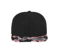 Flexfit Yupoong Floral Snapback Cap 2-Tone Flat Brim Unisex One Size Red
