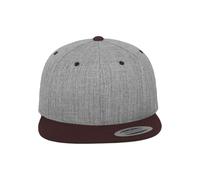 Flexfit Cap Classic Snapback 2-Tone Unisex Flat Visor One Size Heather Grey/Maroon