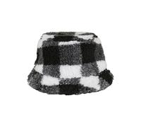 Flexfit Unisex Sherpa Check Bucket Hat Hat, White/Black, One Size