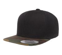 Flexfit Men's Two Tone Classic Camo Snapback Cap in Black Flexfit Black One Size