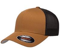 Flexfit Unisex's Trucker Mesh Fitted Cap-2-tone Cap, Caramel/Black, One Size