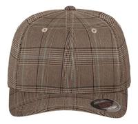 Flexfit Women's Checked Glen Plaid Baseball Cap in Light Brown | Size: Large/XL Flexfit Light Brown L/XL