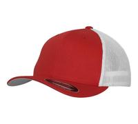 Flexfit Women's Two Tone Mesh Trucker Cap in Red Flexfit Red One Size