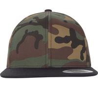 Flexfit Classic Snapback 2-Tone Cap, Green Camo/Black, one Size