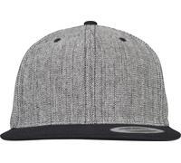 Flexfit Yupoong Melange Solid Snapback Cap Cotton Twill Black Flat Brim