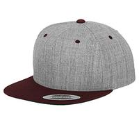 Flexfit Yupoong Unisex Kappe Classic Snapback 2-Tone, zweifarbige blanko Cap mit geradem Schirm, One Size Einheitsgröße für Männer und Frauen, Farbe cha/blk