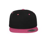 Flexfit Yupoong Unisex Kappe Classic Snapback 2-Tone, zweifarbige blanko Cap mit geradem Schirm, One Size Einheitsgröße für Männer und Frauen, Farbe cha/blk