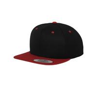 Flexfit by Yupoong Snapback Cap Varsity 6089Mt Wool Blend Adjustable One Size 2-Tone Black/Red