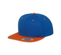 Flexfit Yupoong Unisex Kappe Classic Snapback 2-Tone, zweifarbige blanko Cap mit geradem Schirm, One Size Einheitsgröße für Männer und Frauen, Farbe cha/blk