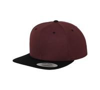 Flexfit Mens Classic 2-tone Snapback Baseball Cap, - Maroon/blk