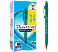 Flexgrip Ultra Retractable Ballpoint Pens | Medium Point (1.0Mm) | Green | 12 Co