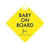 Flexi Baby on Board car sign (1 pcs) Kids Safety Warning with Strong Suction Cups Premium PVC Material attach to Glass