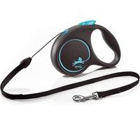 Flexi Black Design Cord Dog Lead. Blue S/M 12/20Kg 5m Leash Extendable Retract