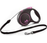 Flexi Black Design Cord Dog Lead. Pink. S/M 12/20Kg 5m Leash Extendable, Retract