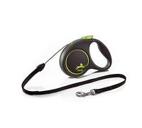 Flexi Black Design Cord Green Small 5m Retractable Dog Leash/Lead for dogs up to 12kgs/26lbs