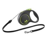 Flexi - FU12C5-251 -S CHBL - Leave for dogs - Board leash - Cat leash - Black Design S Cord 5m, Black/Blue