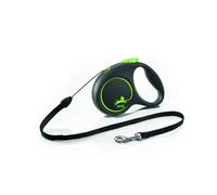 Flexi Black Design Cord Green Small 5m Retractable Dog Leash/Lead for dogs up to 12kgs/26lbs