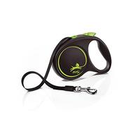 Flexi Black Design Retractable Lead Tape Medium Black/Green 5m