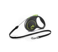 Flexi Retractable Dog Leash Black Design Cord Green Small 5m for dogs up to 12 kg/26 lb
