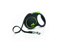 Flexi Black Design Tape Green Medium 5m Retractable Dog Leash/Lead for dogs up to 25kgs/55lbs
