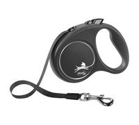Flexi Black Design Tape Black Small 5m Retractable Dog Leash/Lead for dogs up to 15kgs/33lbs