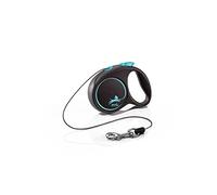flexi Black Design XS Cord 3 m black/blue, retractable leash for very small dogs up to 8 kg