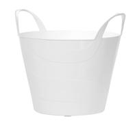 Flexi Bucket Plastic Tub Bin Storage Feed Garden Building Laundry Toys Large Handles Home Garden DIY Lightweight Flexible (White, 30 Litres)