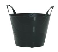 Flexi Bucket Plastic Tub Bin Storage Feed Garden Building Laundry Toys Large Handles Home Garden DIY Lightweight Flexible (Black, 30 Litres)