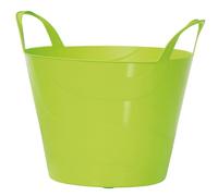 Flexi Bucket Plastic Tub Bin Storage Feed Garden Building Laundry Toys Large Handles Home Garden DIY Lightweight Flexible (Lime, 45 Litres)