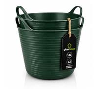 Flexi Builders Bucket (Green, 14 Litres Pack of 2)