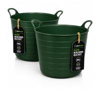 Flexi Builders Bucket (Green, 40 Litres Pack of 2)