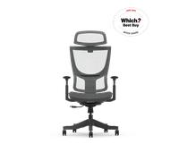 Flexi-Chair Ergonomic Office Chair Black Mesh back, PU foam seat, plastic armrests & base