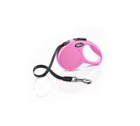Flexi, CL00T3.251.p, dog leash, roller leash, cat leash, with a comfortable braking system, new classic strap, 3 m, pink