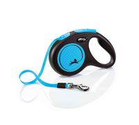 Flexi - CL21T5-251 -S Neobl - Leave for dog - Board of Cat - New Neon M Tape 5 m, Black/Neon Blue