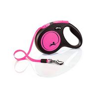 Flexi - CL21T5-251 -S Neop - Leave for dogs - Board of Cat - New Neon M Tape 5 m, Black/Neon Pink