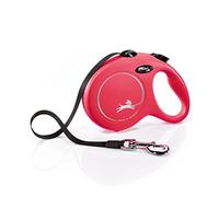 flexi® Classic L | 8 m retractable tape leash for dogs up to 50 kg | Red | Retractable dog lead | Weight: 530 g | Dimensions: 14.7 x 20.9 cm