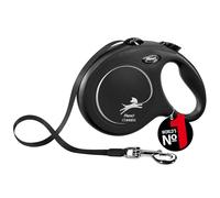 flexi Classic L Tape 8 m black, retractable leash for dogs up to 50 kg