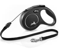 Flexi Classic M | 5 M Retractable Cord Leash for Dogs up to 20 Kg | Black | Retr