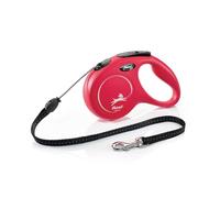 flexi® Classic M | 5 m retractable cord leash for dogs up to 20 kg | Red | Retractable dog lead | Weight: 220 g | Dimensions: 10.8 x 17.6 cm