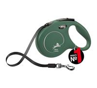 flexi® Classic M | 5 m retractable tape lead for dogs up to 25 kg | Olive green | extendable dog lead | Weight: 280 g | Dimensions: 11.6 x 18.8 cm
