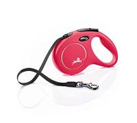 flexi® Classic M | 5 m retractable tape lead for dogs up to 25 kg | Red | extendable dog lead | Weight: 280 g | Dimensions: 11.6 x 18.8 cm