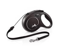 flexi Classic M | 8 m Retractable Cord Leash for Dogs up to 20 kg | Black | Retractable Dog Lead | Weight: 350 g | Dimensions: 12.2 x 19.5 cm