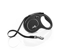 flexi Classic M Tape 5 m black, retractable leash for dogs up to 25 kg