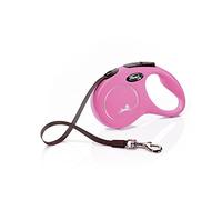 flexi® Classic Retractable Tape Lead for Small Dogs up to 15 kg, Pink, Plastic, 5 m, 10 x 16.5 cm
