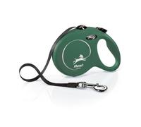 flexi® Classic Retractable tape lead | Large, Olive Gren | Suitable for dogs up to 50kg | 5 m Tape Length | Extendable Dog Leash | Durable Construction