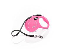 flexi Classic S Tape 5 m pink, retractable leash for dogs up to 15 kg