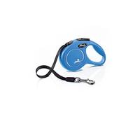 flexi® Classic XS | 3 m retractable tape leash for small dogs up to 12 kg | Pocket size | 3-finger handle | Blue | Retractable dog lead | Weight: 110 g | Dimensions: 8.2 x 13 cm