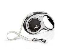 BLACK / WHITE flexi NEW COMFORT Retractable 5m Long TAPE Lead Large L Dog 60kg