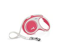 flexi Comfort M | 5 m Retractable Tape Leash for Dogs up to 25 kg | Red | Retractable Dog Lead | Weight: 300 g | Dimensions: 11.6 x 18.8 cm